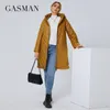 Parkas en duvet femme GASMAN Automne Hiver veste Mode XL-5XL longue Parka haute rue Doublure fourrure haute qualité Marque manteau femme 81121 221012