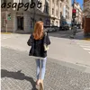 Womens Knits Tees Asapgot White Mink Cashmere Maglione Cappotto Donna Autunno Inverno Stile pigro Coreano Retro Nero Allentato O Collo Cardigan lavorato a maglia Moda 221012