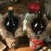 Decorazioni natalizie Decorazioni per l'anno Coperchio per bottiglia di vino di Babbo Natale per la casa Natale rosso