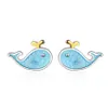 CR77 Boucles d'oreilles de goujon à oreilles de baleine S925 Agules en argent sterling femelle Feme Fois Blue Fish mignon Marine Animal Bijoux entier 276558529