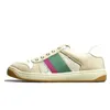 Damen Herren Vintage Screener Freizeitschuhe Klassische Designer Canvas Leder Web Italien Trainer Rosa Beige Ebenholz Weiß Grün Fuchsia Blau Behandelte klassische Sneakers