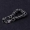 Braccialetti di collegamento HAOLYNJOY Acciaio inossidabile Retro catena intrecciata Teschio da uomo Stile punk Accessori per gioielli con bracciale unico