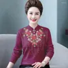 Vêtements ethniques 2022 chinois traditionnel Cheongsam hauts fleur nationale broderie lâche à manches longues pull femmes élastique décontracté femme