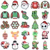 Śliczne Grinch Christmas Croc Charms klipsy do butów do sandałów z lat 90. Urok butów Xmas Santa Tree Stocking Snowman Rubber Garden ozdoba do butów fit bransoletka