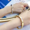 Fashion Style Bracelets Women Bangle Designer Letter Jewelry Crystal 18K Gold
