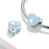 Beads Colorful Summer Meteor 925 Sterling Silver Heart-shaped Fits Original MIKIWUU Women Charms Bracelet DIY Jewelry Enamel