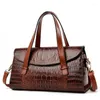 Sacs de soirée Vintage Crocodile Motif Femmes Épaule Rétro Split En Cuir Véritable Solide Dames Messenger Sac À Main Femme B01