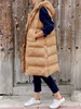 Piumino da donna Parka con zip Piumino da donna Gilet senza maniche Cappotto lungo Capispalla femminile Autunno Parka imbottito in cotone Gilet trapuntato Cappotto con cappuccio T221011