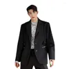 Garnitury męskie czarny garnitur Blazer Men Harajuku streetwear moda luźna swoboda płaszcza męska koreańska elegancka pary blazers kurtka