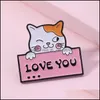 Pins broches emaille broches pin cartoon schattig katten dier I love you brief ijs badge luxe vrouwen broche groothandel 1 9zj e3 dhguy