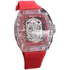 Montre mécanique de luxe pour hommes cristal transparent crâne personnalisé évidé entièrement automatique mode décontractée mouvement suisse montres-bracelets