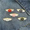 Pins broches Aangepaste sakura vleugel kraag email pins Koreaanse eenvoudige vijf kleuren cartoon schattig badge legering vrouwen bk hard metal rapel dhhmb