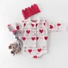 Pullover 024m nyfödda barn baby flickor vinterkläder hjärttryck tröja hjärtan elegant söt söt stickad topp härlig prinsessan varm outfit j221010