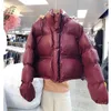 여성용 파카 파카 짧은 패딩 재킷 여성 2022 겨울 뉴 한국 느슨한 두껍게 스탠드 면화 코트 여성 패션 솔리드 캐주얼 외부웨어웨어 T221011
