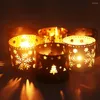 Christmas Decorations QIFU Lron Hollow Candle Holder Merry Decor For Home 2022 Navidad Ornaments Xmas Gifts Year Neol