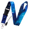 Starry Night Sky Mobile Phone Lanyard Straps Keychain Star Nebula For Keys ID Bagde Holder Neck Strap Keycord Webbing Ribbon DIY Hang Rope