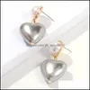 Stud Fashion Stud Maut-oreilles Designer de luxe mignon mignon charmant coeur sweet coeur perlé pendante pendante lustre pour les filles S925 Sier Pin Dro Dhj2q