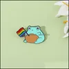 Pins broszki emaliowane broszki klapowe pin kreatywny kreskówkowy żaba z tęczową flagą odznaka plecaku