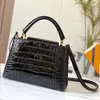 Handtassen schouder diagonale luxe ontwerper high-end Europese en Amerikaanse retro fashion lederen lady tas casual veelzijdige mooie bb portemonnee graan tote vrouwen