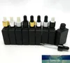 30 ml matt schwarz quadratisch ätherische Öl -Tropfen -Flaschen mit Aluminium -Tropfenkappe 10pcs/Los