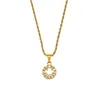 Pendant Necklaces Fashion Personality Versatile Jewelry Stainless Steel Plated 18K Gold Zircon Smile Fried Dough Twist Chain Necklace