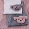 Hats Cute Teddy Bear White Cotton Knitted Beanies Hat For Baby Girls Boys 0-4 Month Kids Childs Winter Soft Born Bonnet