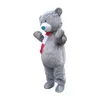 Grey Teddy Bear Mascot Costume Adult Cartoon Postacie strój garnitur Grupa Zdjęcie Big Party