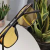 Солнцезащитные очки 2022 Fashion Square для мужчин и женщин океанский кусок желтые высококачественные винтажные солнцезащитные очки с личностью