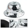 Party Hats Glitter Mirror Disco Bucket Full Sequin Ball For DJ Club Bar Unisex Festival Visor Beach Fisherman L221012