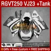 & Tank Fairings Kit For SUZUKI RGVT250 RGV-250CC SAPC 1997-1998 Bodys 161No.141 RGV-250 RGV250 VJ23 RGVT-250 1997 1998 RGVT RGV 250CC 250 CC 97 98 ABS Fairing grey white