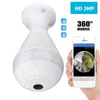 Caméra ampoule sans fil 360 ° à l'intérieur interphone bidirectionnel 3MP Wifi caméras IP panoramiques maison V380 vidéosurveillance de sécurité