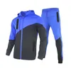 Men's Tracksuits Autumn and Winter New Sports Suit Hooded Stitching Pocket Zipper Casual Sweater Couple G221011