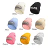 2023 Mama Letter Mini Keep Warm Skull Caps Fashion New Outdoor Solid Color Women Beanies Winter Hat