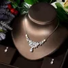 ネックレスイヤリングセットHibride EST Luxury Cubic Zirconia Clear and Earring Sets Wedding Bridal Jewelry Party Accessories N-1261