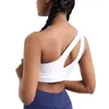 Bustiers Corsets Soutien-Gorge De Sport Filet Rouge Femmes Simple Épaule Asymétrique Yoga Gilet Fitness Sous-Vêtements Course À Pied