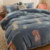 Blankets Soft Blanket Warm Coral Fleece Floral Cartoon Plaid Winter Sheet Bedspread Sofa Throw Mechanical Wash Leisure Covering