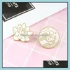 Pinnen broches op maat gemaakte broche witte lotus email pin spray trend retro aangepaste sieraden mannen dames doek charmes hard bk broches 119 dhvwa