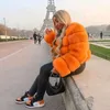 여성 모피 코트 패션 겨울 따뜻한 자연 색상 짙어지면서 가짜 모피 재킷 짧은 코트 겉옷 스포츠웨어 퍼프 슬리브 streetwear 블랙 퍼퍼 jakcets S-4XL