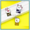Pins Brooches Customized Cute Cat Paw Funny Metal Enamel Lapel Pins Game Animal Fashion Jewelry For Women Backs Bag Cartoon Hard Br Dh1Bm
