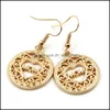 Dangle Lustre Creux Amour Coeur Dangle Boucles D'oreilles Maman Lettre Goutte Or Crochet D'oreille Pour Les Femmes Maman Fête Des Mères Cadeau De Mode Bijoux Dhkxs