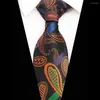 Bow Ties Gusleson Luxury 8cm Tie à plaid floral Paisley Jacquard Woven Men Classic Neck Party Gravatas Groom Silk Coldie