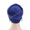 Femmes musulmanes Hijabs coton longue écharpe chapeau intérieur Hijab inde chapeau couleur unie Turban tête casquette dame cheveux accessoires