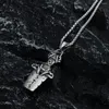 Pendant Necklaces Vintage Viking Stainless Steel Warrior Broken Sword Necklace Nordic Odin Rune Men Jewelry Wholesale