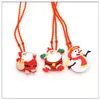 2023 Christmas Light Up Collier décorations Collier Enfants Glow Up Up Cartoon Santa Claus Party Party LED Toys Supplies WLY935