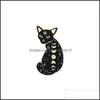 Broches Broches Dessin Animé Chat Noir Broches Émail Lettre Revers Denim Badge Pins Cadeau Fête C3 Drop Delivery 2022 Bijoux Dhnsj