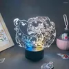 Veilleuses Genshin Impact Jeu Figure Hutao Couleur Deux Tons Lampe 3D Led Lumière Cadeau De Noël Pour Amis Chambre Décor Salle De Jeux