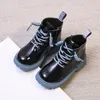 Buty zimowe buty dla dzieci skórzane wodoodporne kostki dla dzieci śnieg dziewczęta chłopcy gumowe mody trampki 221012