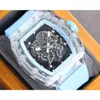 Luksusowe zegarki dla męskiego zegarek mechaniczny RM055 W pełni automatyczny ruch szafir szafirowy gumowy zestaw obserwacyjny szwajcarski projektant marki SPO