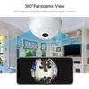 360°ワイヤレス電球カメラ屋内双方向インターコム3MP WiFiパノラマIPカメラホームV380セキュリティビデオサーベイランス