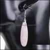 Dangle Chandelier Stone Stone أقراط Reiki Gem Jem حبات التدوير خطاف القطران في البضاعة خمر 5 ألوان للهدية المجوهرات الإناث DHPE5